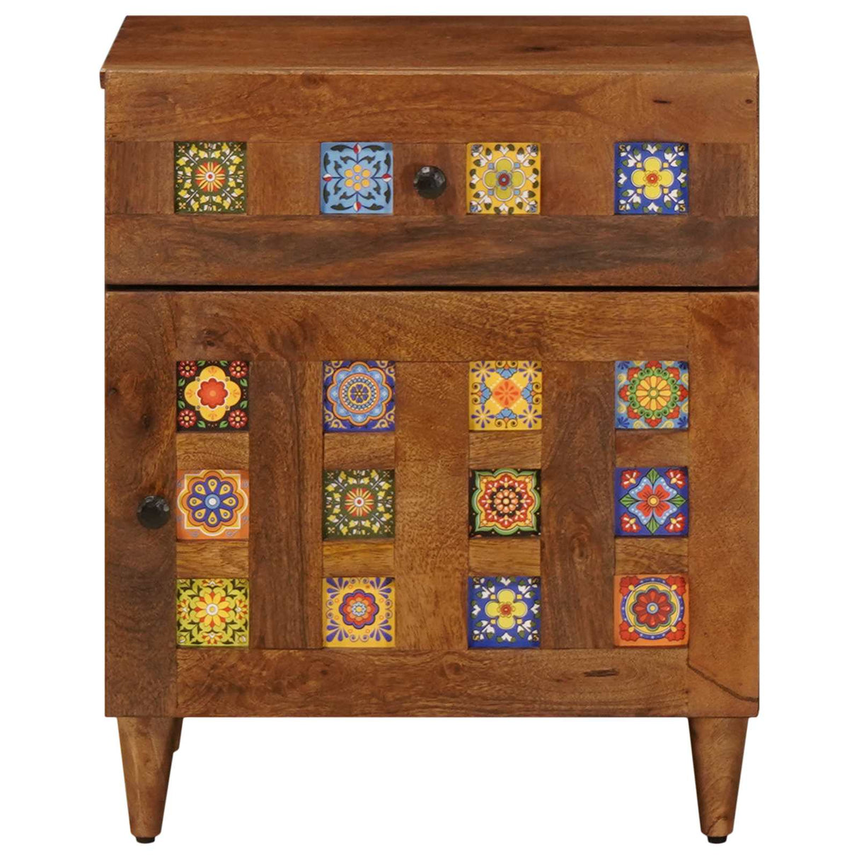 vidaXL Nightstand with Drawer Brown 50 x 33 x 60 cm Solid Mango Wood