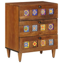 vidaXL Nightstand with Drawer Brown 50 x 33 x 62 cm Solid Mango Wood