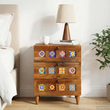 vidaXL Nightstand with Drawer Brown 50 x 33 x 62 cm Solid Mango Wood
