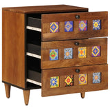 vidaXL Nightstand with Drawer Brown 50 x 33 x 62 cm Solid Mango Wood