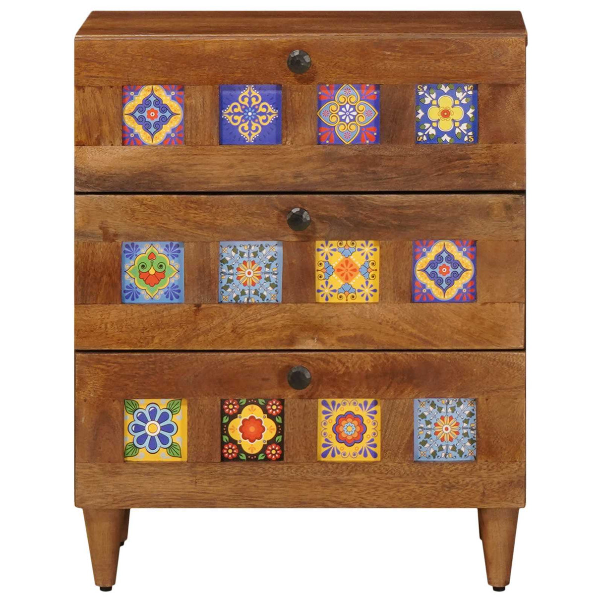 vidaXL Nightstand with Drawer Brown 50 x 33 x 62 cm Solid Mango Wood