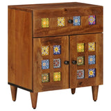 vidaXL Nachtkastje met lade Bruin 50 x 33 x 60 cm Massief Mango Hout