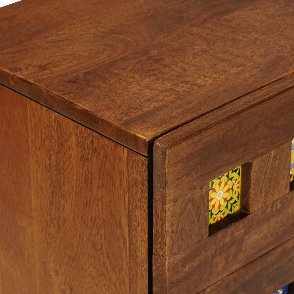 vidaXL Nachtkastje met lade Bruin 50 x 33 x 60 cm Massief Mango Hout