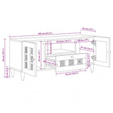 vidaXL TV Kast Walnotenhout 105 x 33 x 46 cm Massief Mango Hout