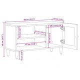 vidaXL TV Kast Walnotenhout 80 x 33 x 46 cm Massief Mango Hout