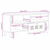 vidaXL TV Kast Walnotenhout 100 x 33 x 46 cm Massief Mango Hout