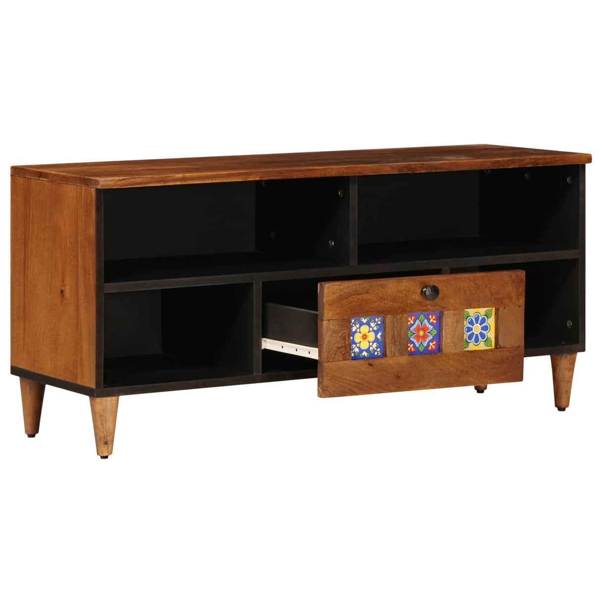 vidaXL TV Kast Walnotenhout 100 x 33 x 46 cm Massief Mango Hout