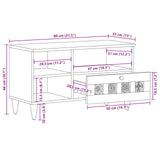 vidaXL TV Kast Walnotenhout 80 x 33 x 46 cm Massief Mango Hout