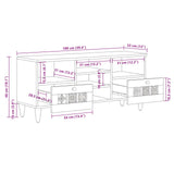 vidaXL TV Kast Walnotenhout 100 x 33 x 46 cm Massief Mango Hout