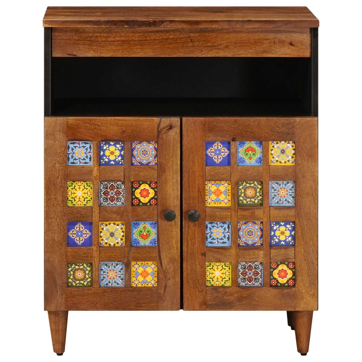 vidaXL Dressoir Walnotenhout 60 x 33 x 75 cm Massief Mango Hout