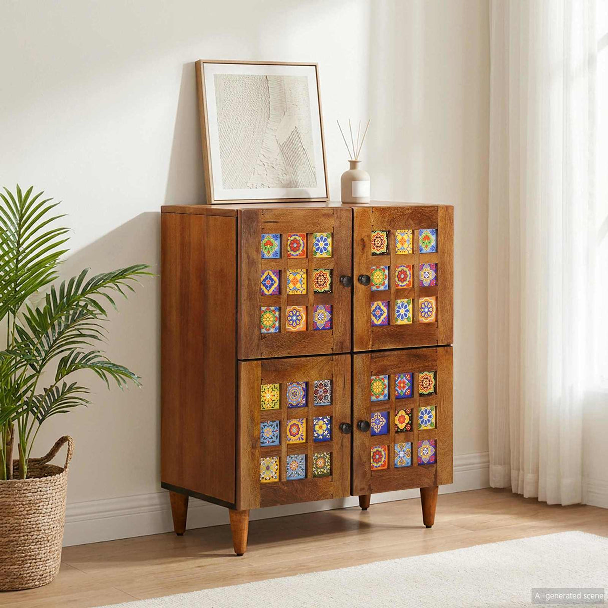vidaXL Sideboard Walnut Wood 60 x 33 x 75 cm Solid Mango Wood