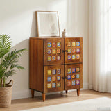 vidaXL Sideboard Walnut Wood 60 x 33 x 75 cm Solid Mango Wood