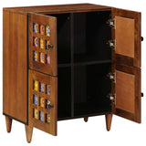 vidaXL Sideboard Walnut Wood 60 x 33 x 75 cm Solid Mango Wood