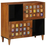 vidaXL Sideboard Walnut Wood 80 x 33 x 75 cm Solid Mango Wood