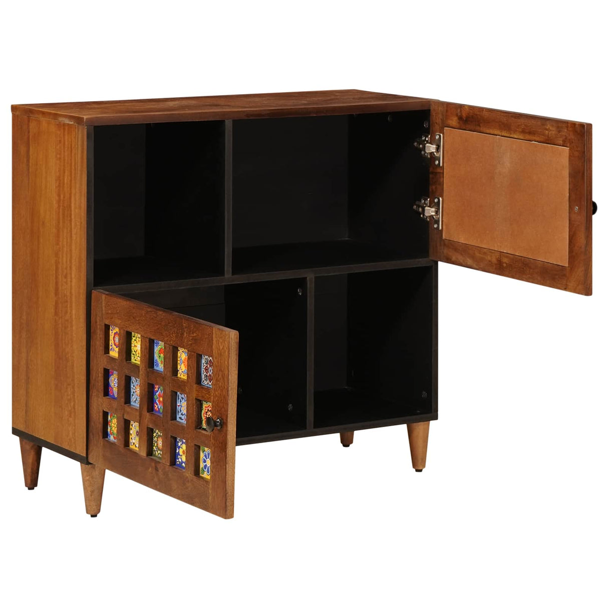 vidaXL Sideboard Walnut Wood 80 x 33 x 75 cm Solid Mango Wood