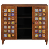 vidaXL Sideboard Walnut 90 x 33.5 x 75 cm Solid Mango Wood