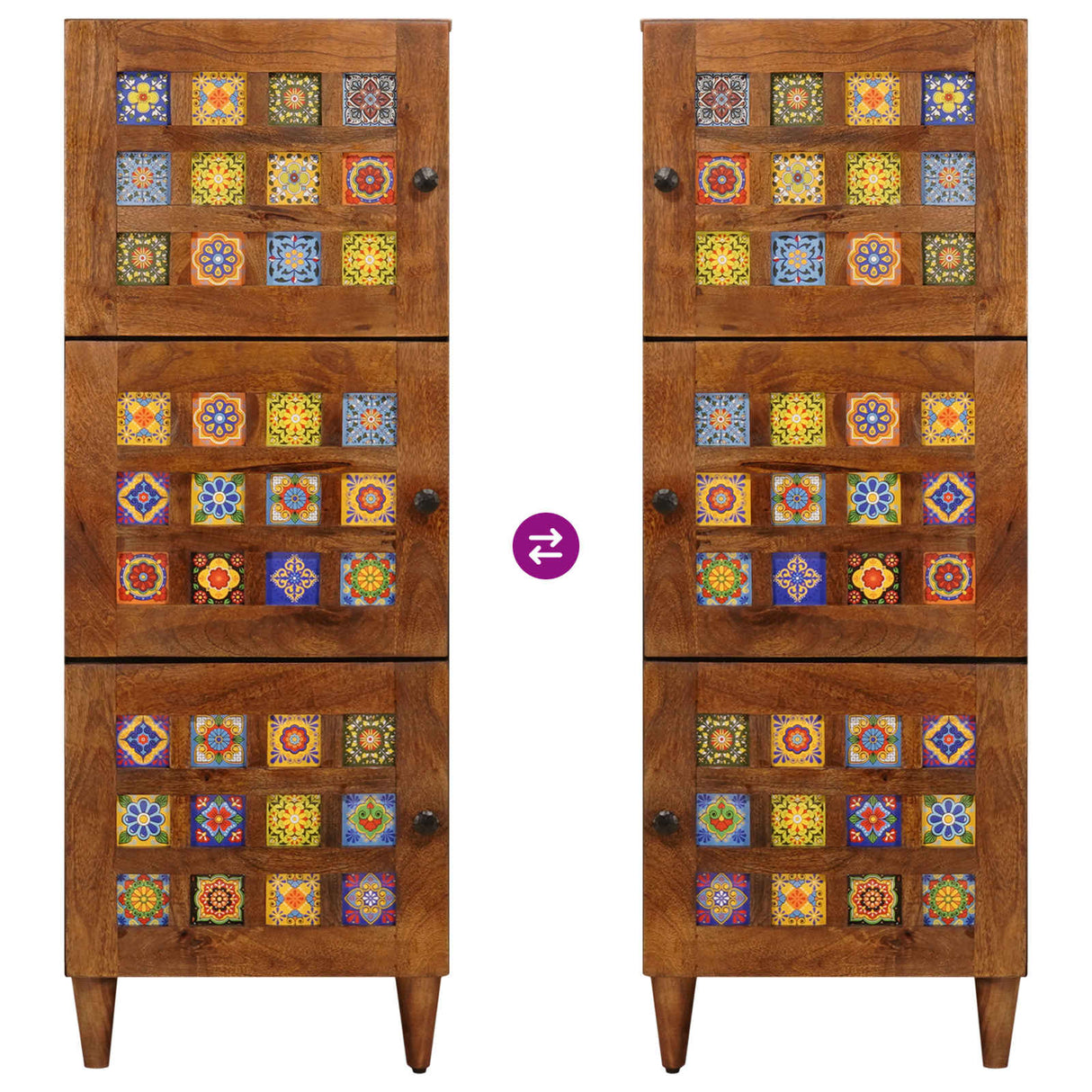 vidaXL Highboard Walnut Wood 40 x 33 x 110 cm Solid Mango Wood