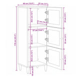 vidaXL Highboard Walnut Wood 40 x 33 x 110 cm Solid Mango Wood