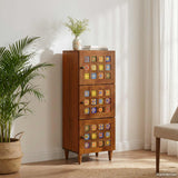 vidaXL Highboard Walnut Wood 40 x 33 x 110 cm Solid Mango Wood