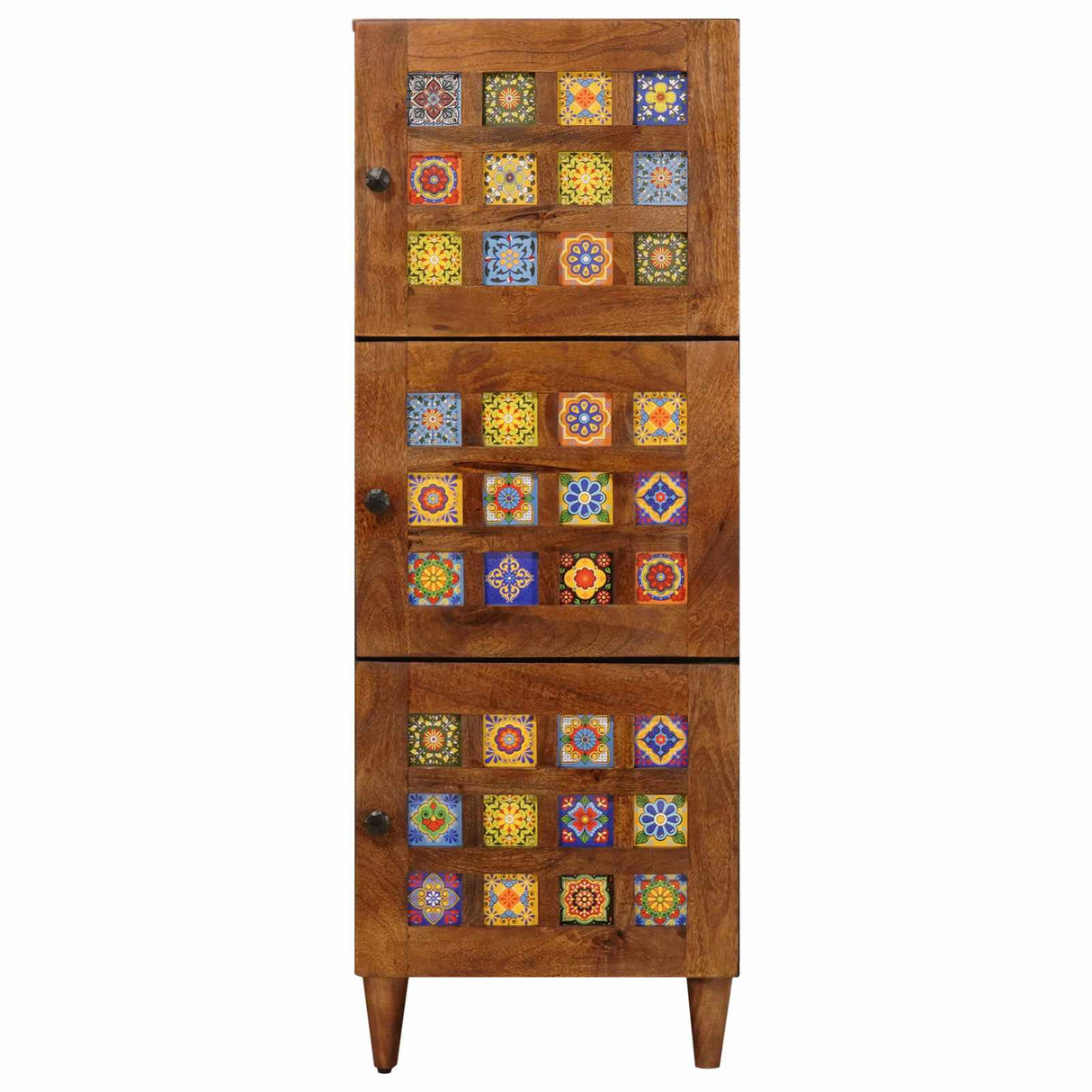 vidaXL Highboard Walnut Wood 40 x 33 x 110 cm Solid Mango Wood