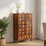 vidaXL Highboard Walnotenhout 60 x 33,5 x 100 cm Massief Mango Hout