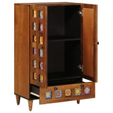 vidaXL Highboard Walnotenhout 60 x 33,5 x 100 cm Massief Mango Hout
