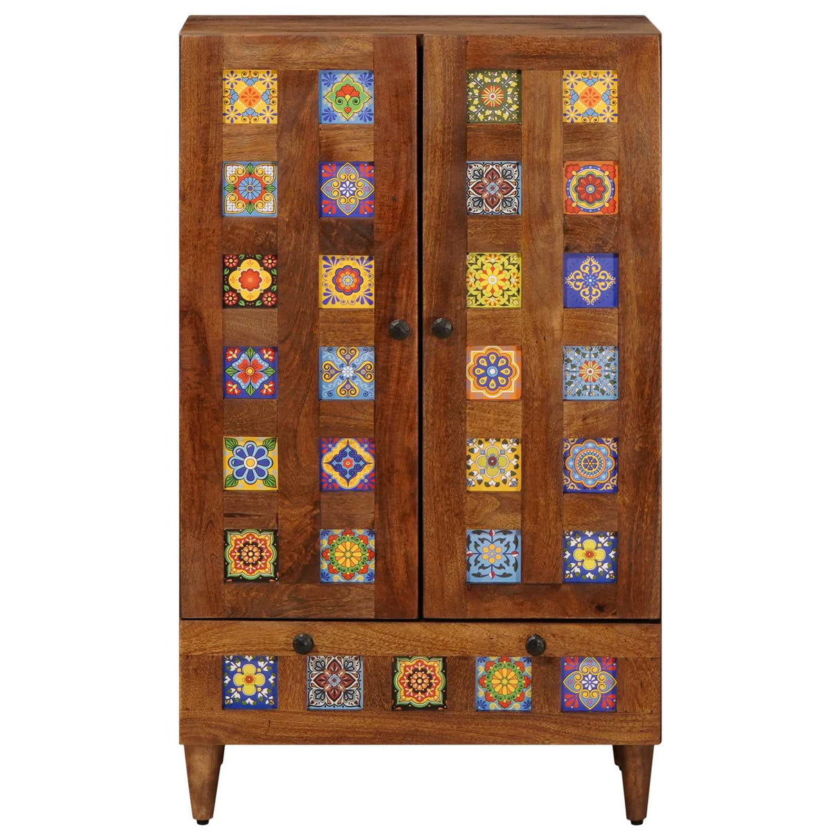 vidaXL Highboard Walnotenhout 60 x 33,5 x 100 cm Massief Mango Hout