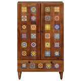 vidaXL Highboard Walnotenhout 60 x 33,5 x 100 cm Massief Mango Hout