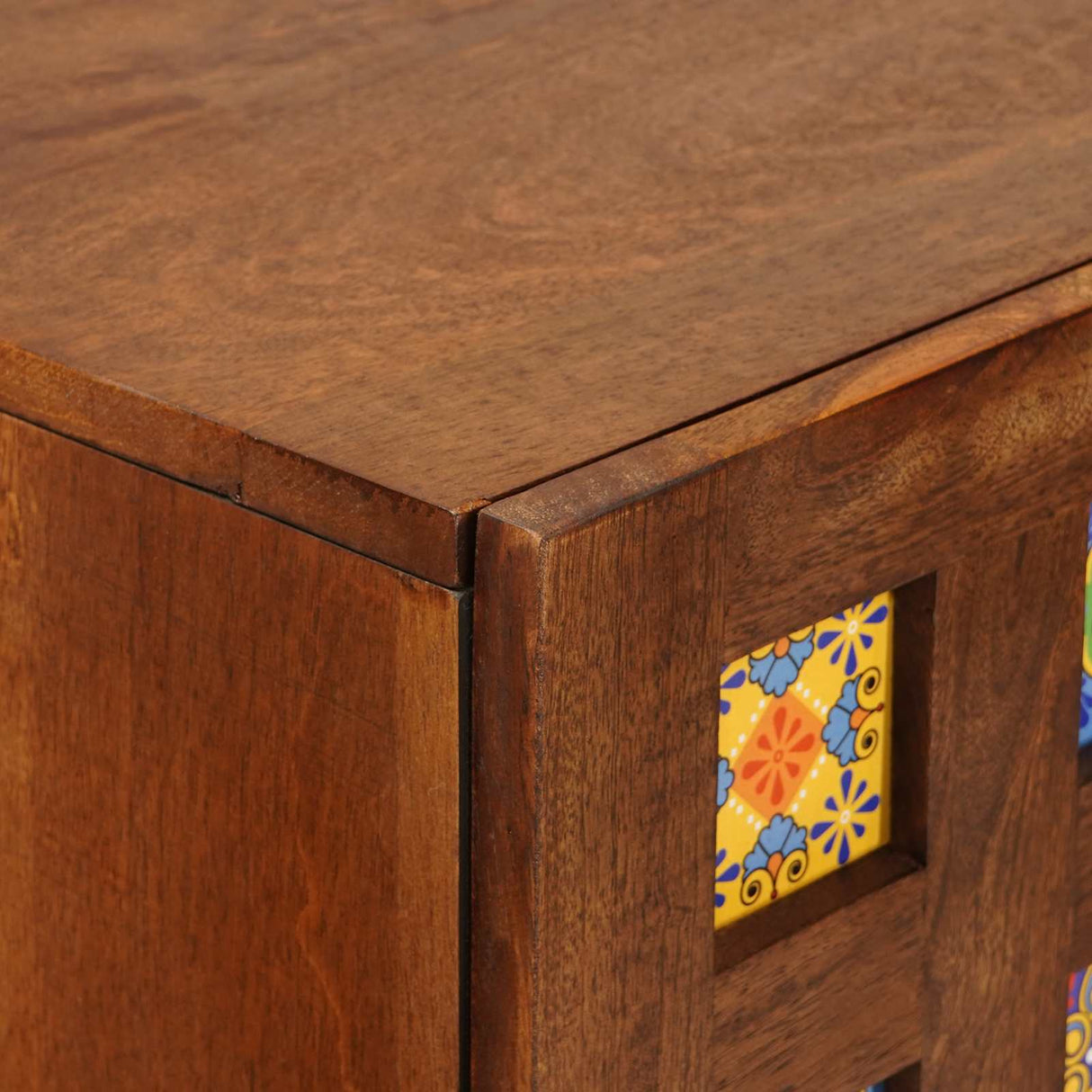 vidaXL Highboard Walnotenhout 60 x 33,5 x 100 cm Massief Mango Hout