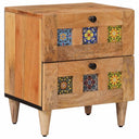 vidaXL Nachtkastje met lade Bruin 40 x 33 x 46 cm Massief Mango Hout