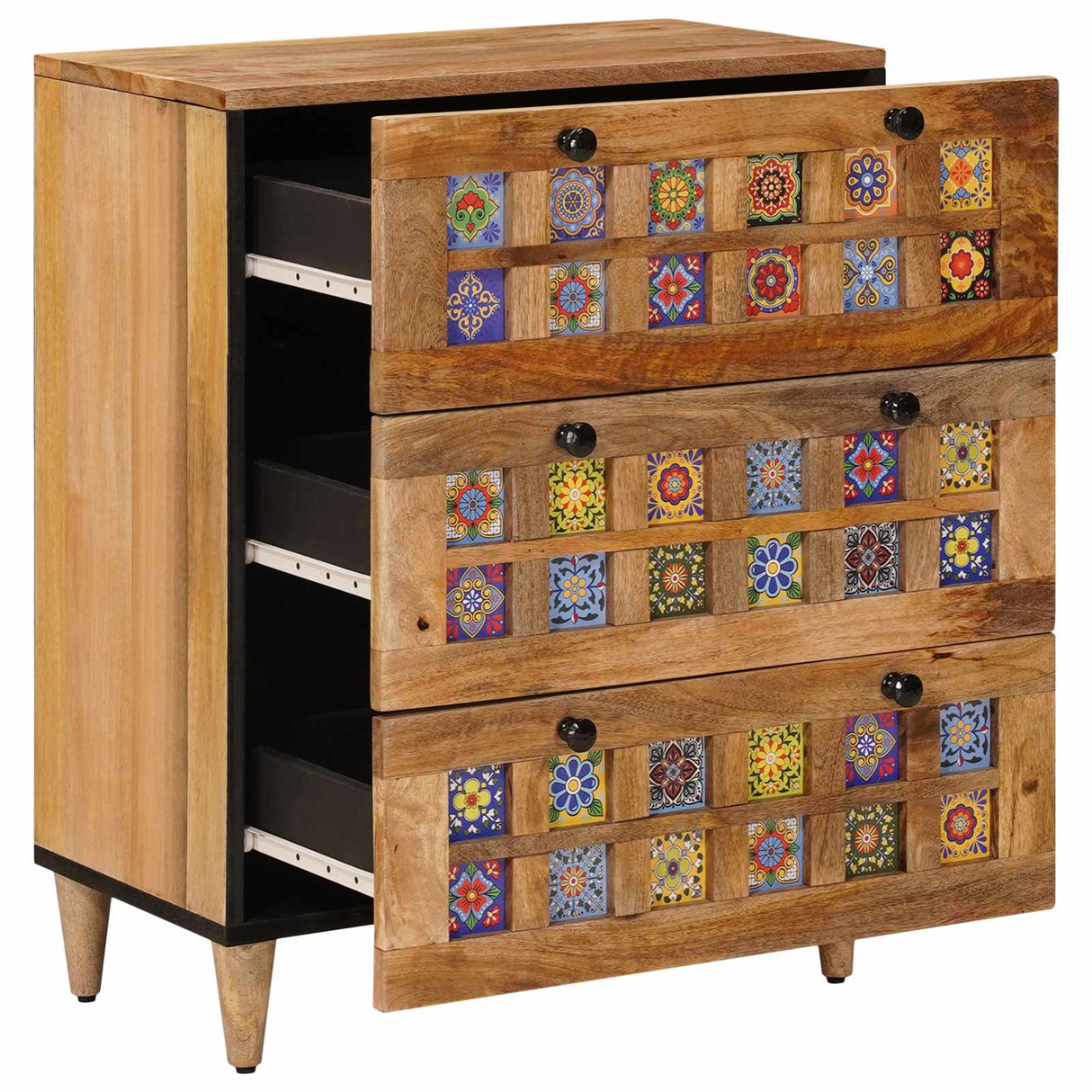 vidaXL Sideboard Walnut Wood 60 x 33 x 75 cm Solid Mango Wood