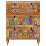 vidaXL Sideboard Walnut Wood 60 x 33 x 75 cm Solid Mango Wood