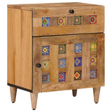vidaXL Nightstand with Drawer Brown 50 x 33 x 60 cm Solid Mango Wood