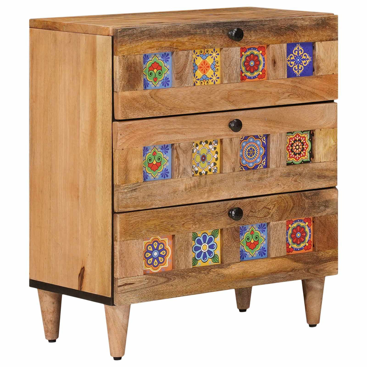 vidaXL Nightstand with Drawer Brown 50 x 33 x 62 cm Solid Mango Wood