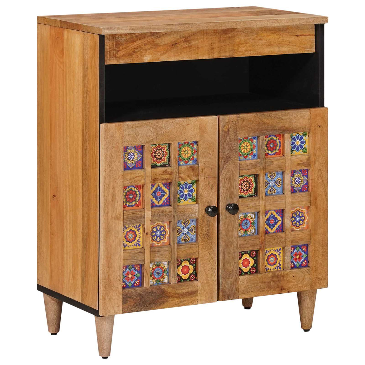 vidaXL Dressoir Walnotenhout 60 x 33 x 75 cm Massief Mango Hout