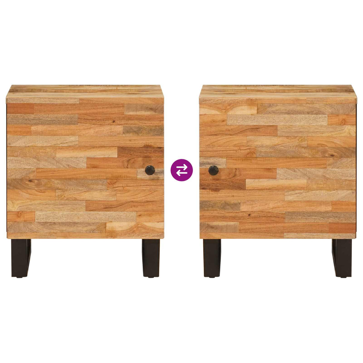 vidaXL Nachtkastje Bruin 40 x 33 x 46 cm Massief Mango Hout