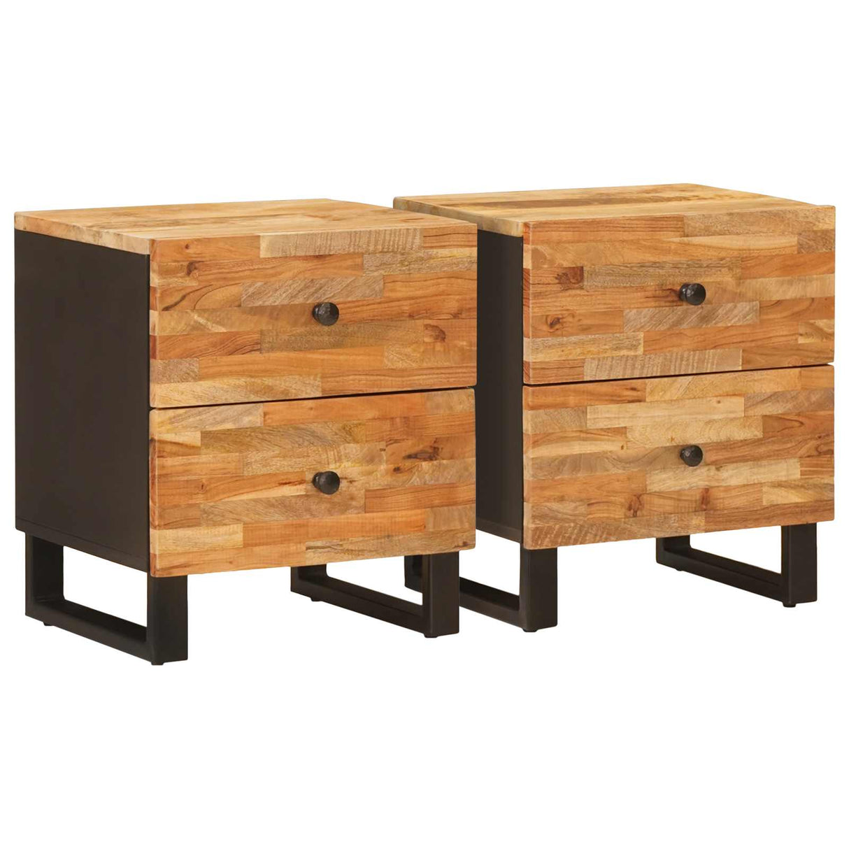 vidaXL Bedside Cabinet with Drawer Brown 40x33x46 cm Solid Mango Wood