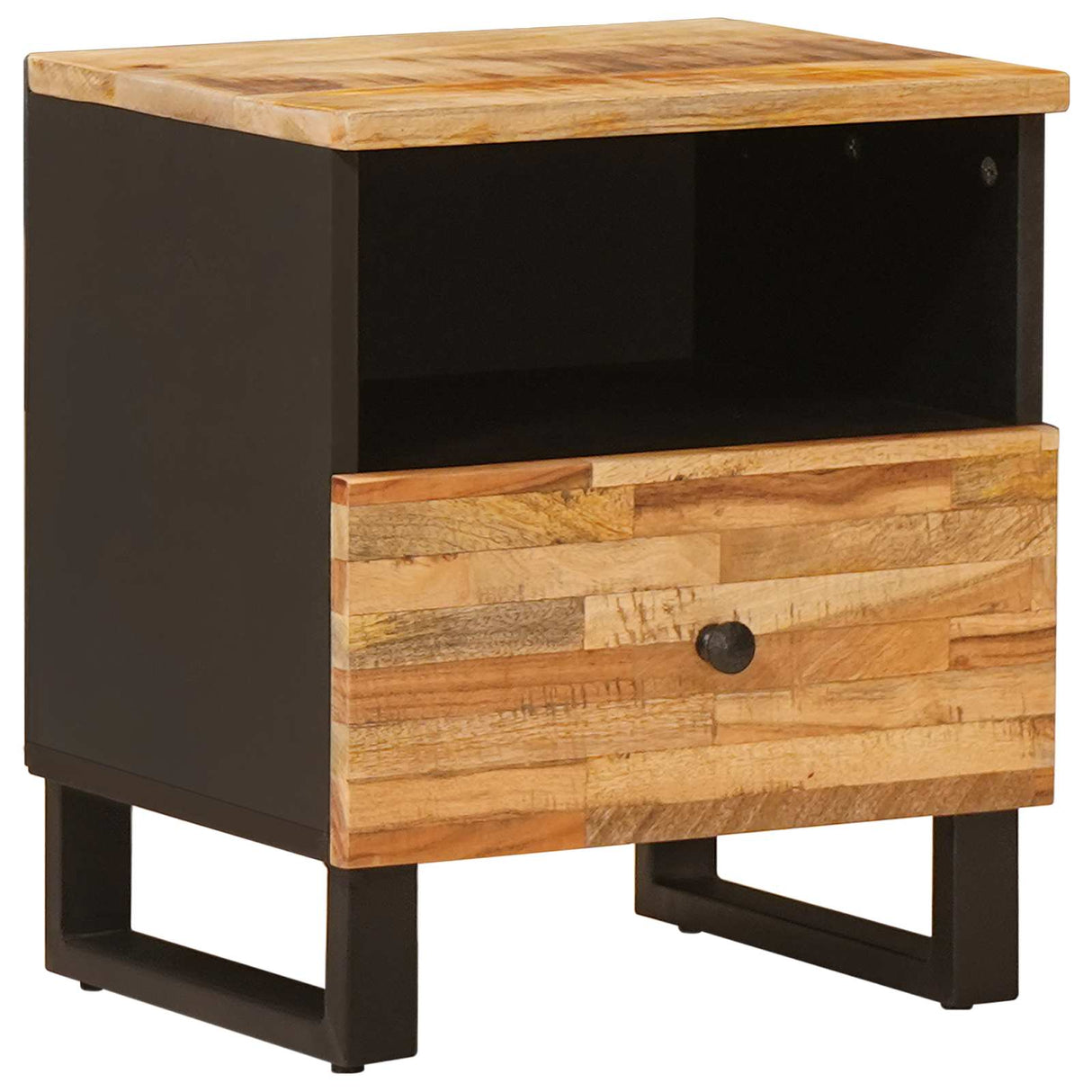vidaXL Bedkast met lade Bruin 40 x 33 x 46 cm Massief Mango Hout
