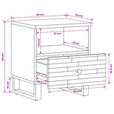 vidaXL Bedkast met lade Bruin 40 x 33 x 46 cm Massief Mango Hout