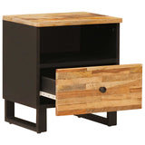 vidaXL Bedkast met lade Bruin 40 x 33 x 46 cm Massief Mango Hout