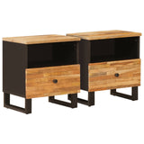 vidaXL Bedkast met lade Bruin 40 x 33 x 46 cm Massief Mango Hout