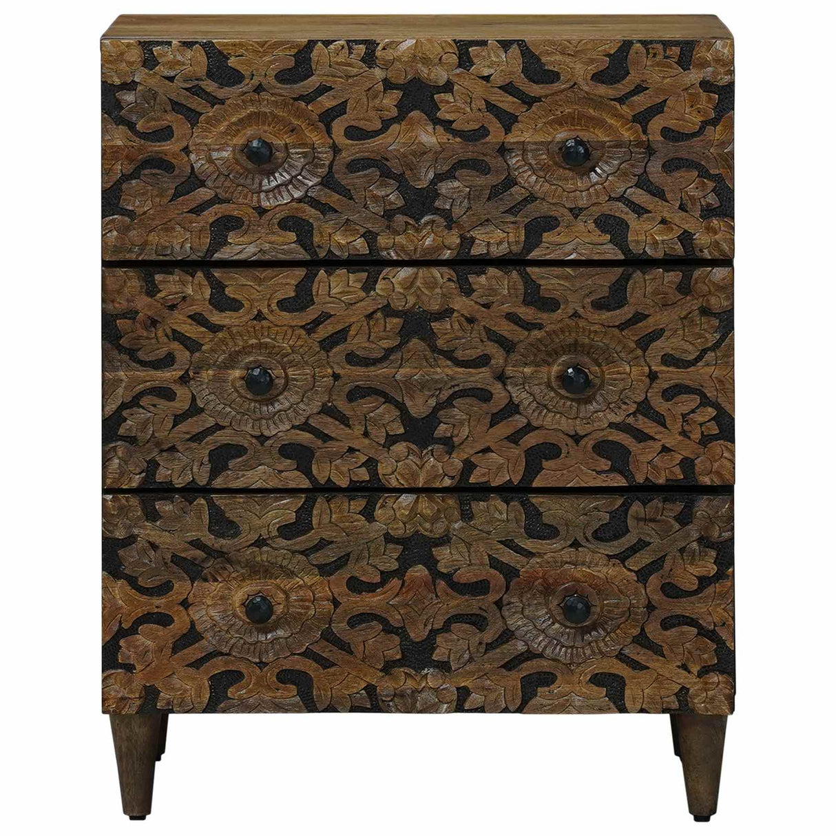 vidaXL Opslag Dressoir Wit 60 x 33,5 x 75 cm Massief Mango Hout
