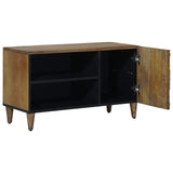 vidaXL TV Kast met plank Wit 80 x 31,5 x 46 cm Massief Mango Hout