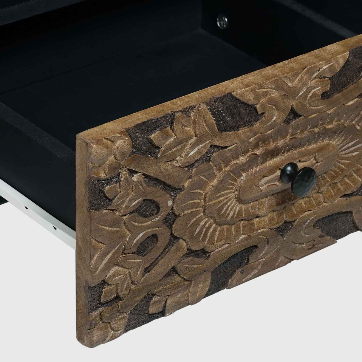 vidaXL TV Kast met lade Wit 100 x 33,5 x 46 cm Massief Mango Hout