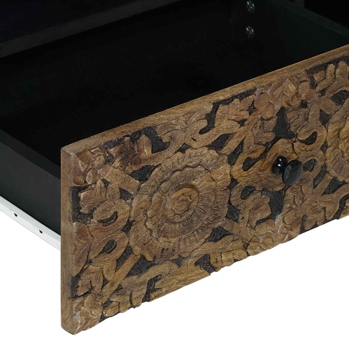 vidaXL TV Kast met lade Wit 80 x 33,5 x 46 cm Massief Mango Hout