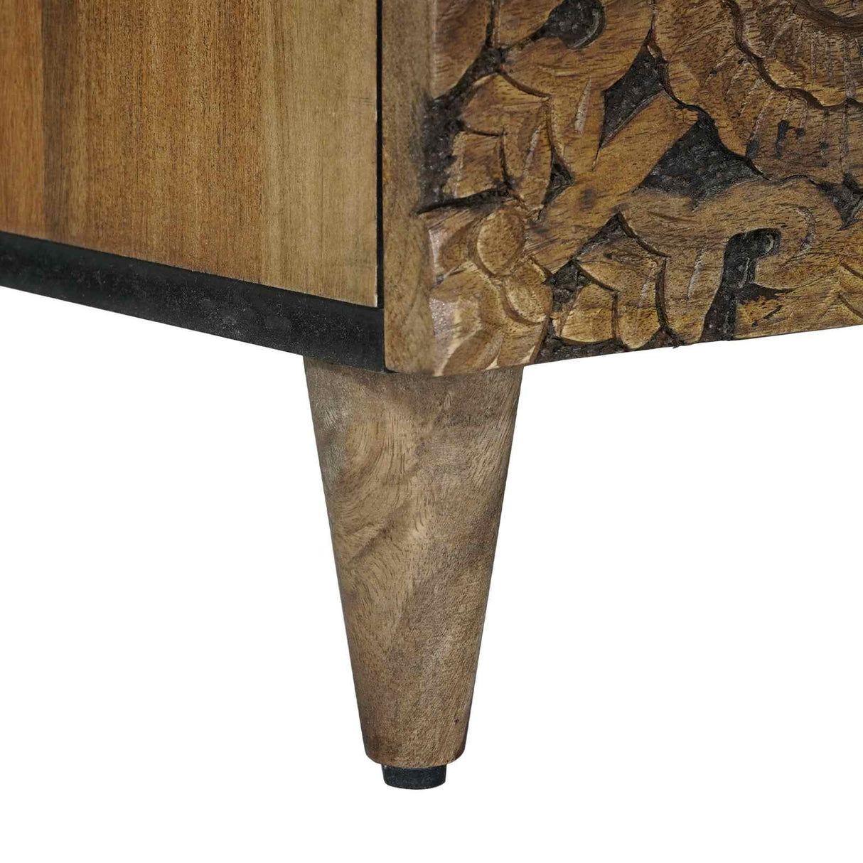 vidaXL TV Kast met lade Wit 80 x 33,5 x 46 cm Massief Mango Hout