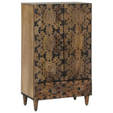 vidaXL Hoge Kast met lade Wit 60 x 33,5 x 100 cm Massief Mango Hout