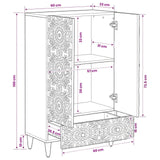 vidaXL Hoge Kast met lade Wit 60 x 33,5 x 100 cm Massief Mango Hout