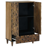 vidaXL Hoge Kast met lade Wit 60 x 33,5 x 100 cm Massief Mango Hout