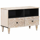 vidaXL TV Kast met opslag Wit 70 x 33,5 x 46 cm Massief Mango Hout